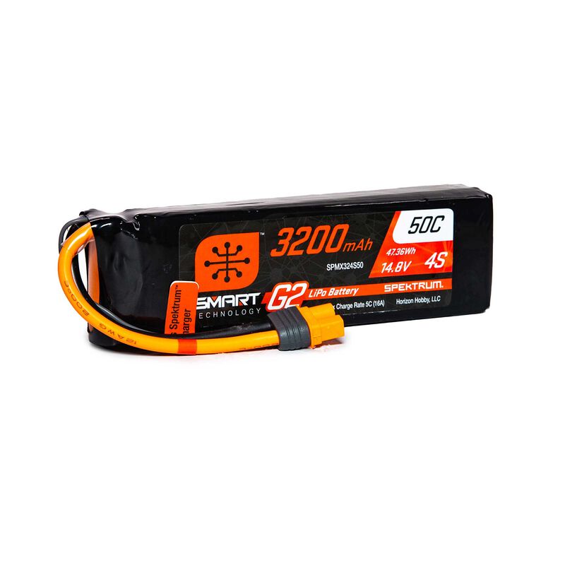 14.8V 3200mAh 4S 50C Smart G2 LiPo Battery: IC3
