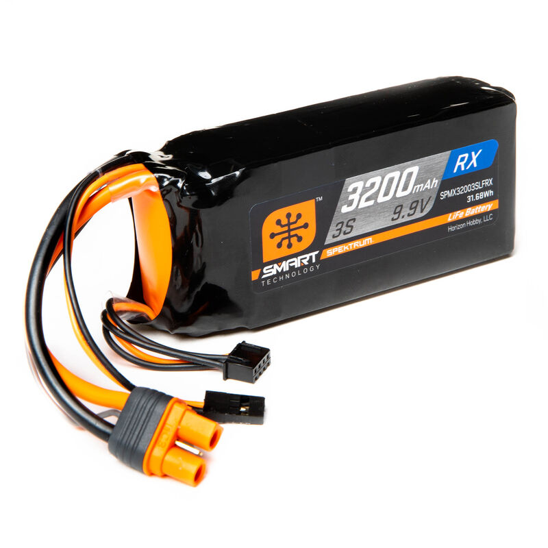 9.9V 3200mAh 3S 15C Smart LiFe ECU Battery: Universal Receiver, IC3